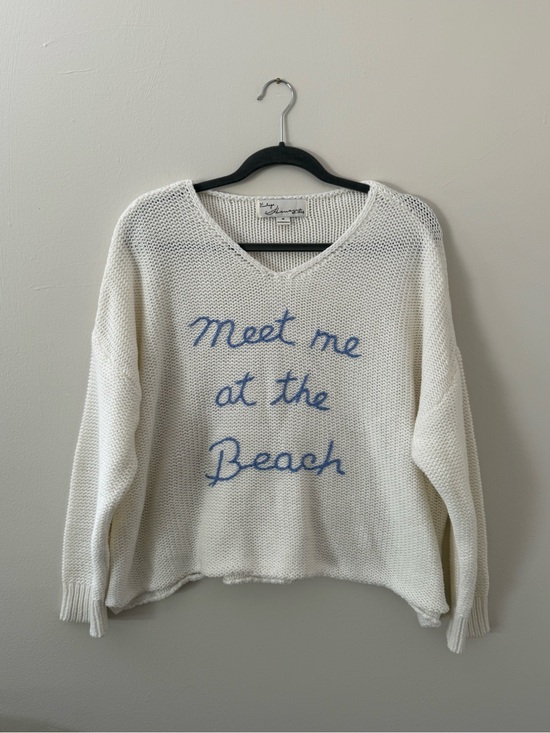 Vintage Havana Sweaters - Vintage Havana Meet Me at the Beach Coastal Grandma Lightweight Knit Sweater M